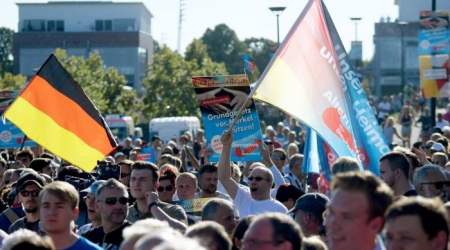 Far right protestors in Germany
