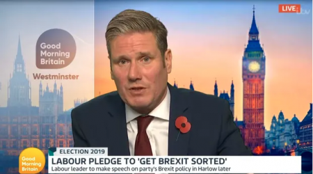 Keir Starmer on the news talking about Brexit