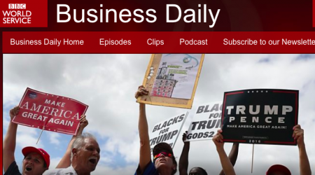 Image from BBC World Service website showing Trump supporters