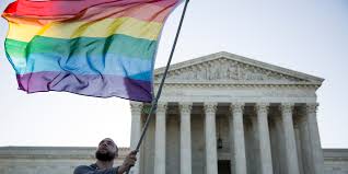 LGBTQ flag in front of US Supreme Court