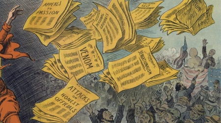 Illustration of newspaper propaganda
